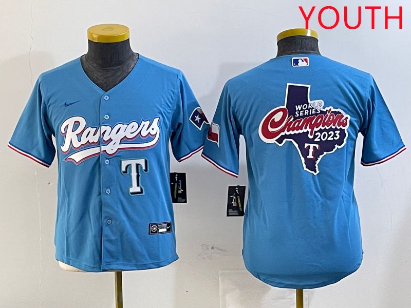 Youth Texas Rangers Blank Light Blue Game 2025 Nike MLB Jersey style 4->boston red sox->MLB Jersey